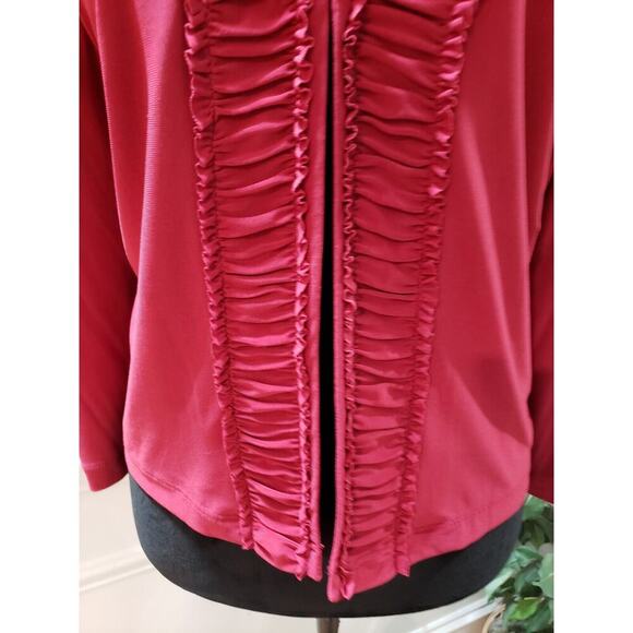 Julian Taylor Women Pink Long Sleeve V Neck Open Front Cardigan Sweater Size 22W - Picture 3 of 12